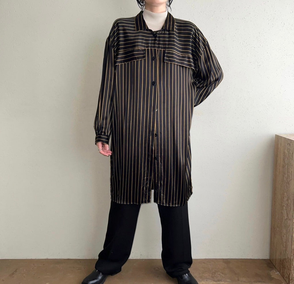 80s Striped Long  Blouse Made in Germany