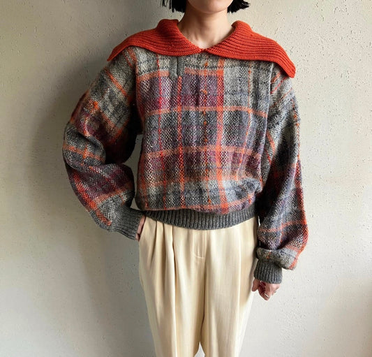 80s Sailor Collar Knit