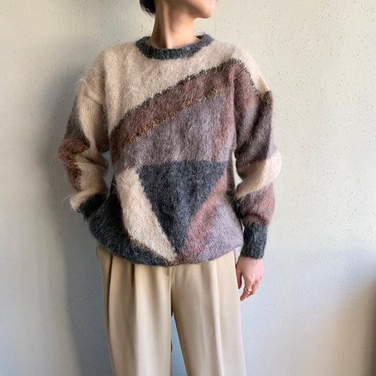 80s Mohair Pattern Knit Made in Scotland