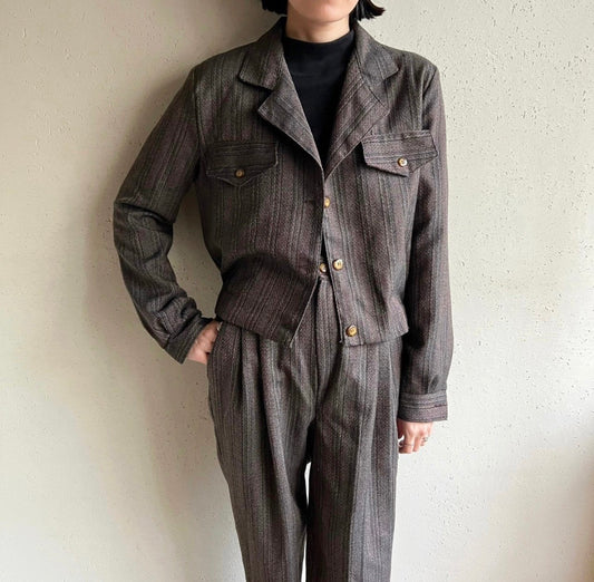 90s Striped Two-Piece Made in USA