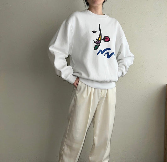 80s Printed Sweater Made in USA