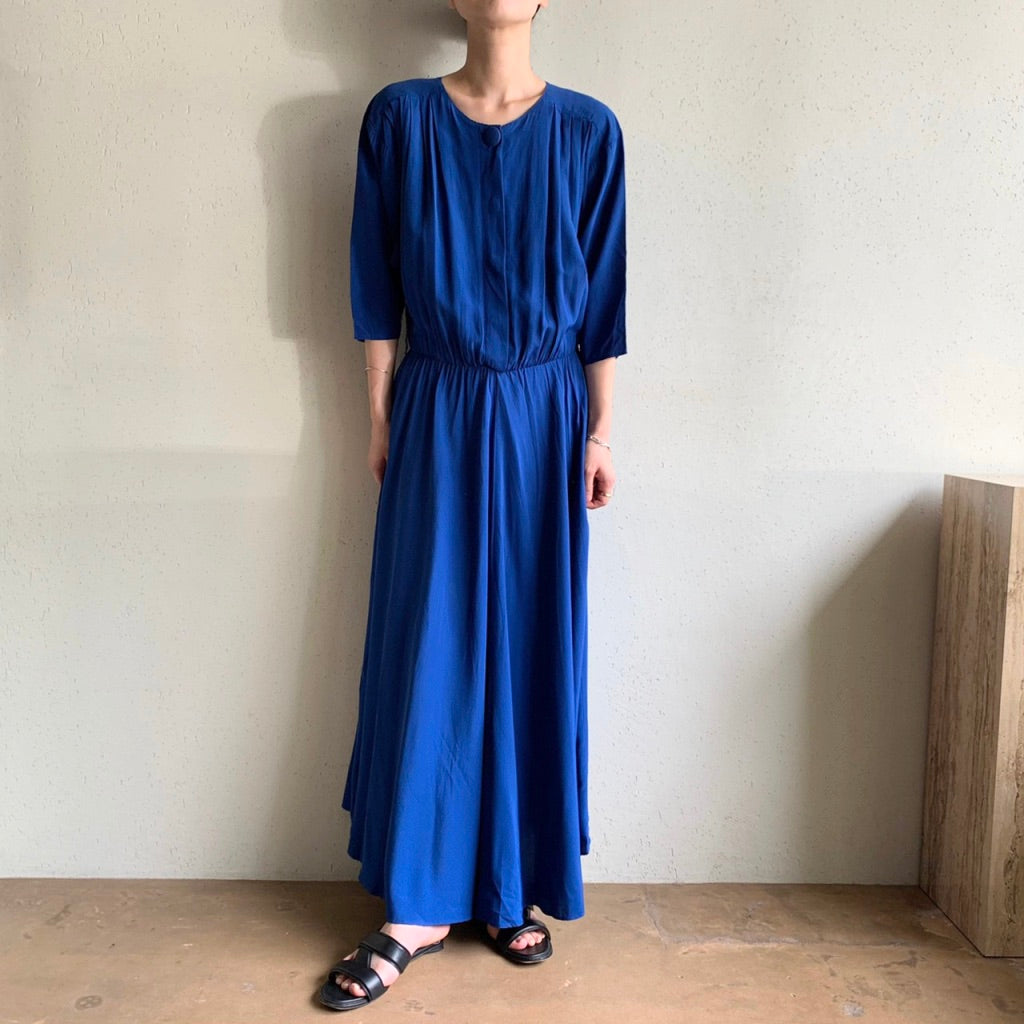 80s Blue Dress Made in USA