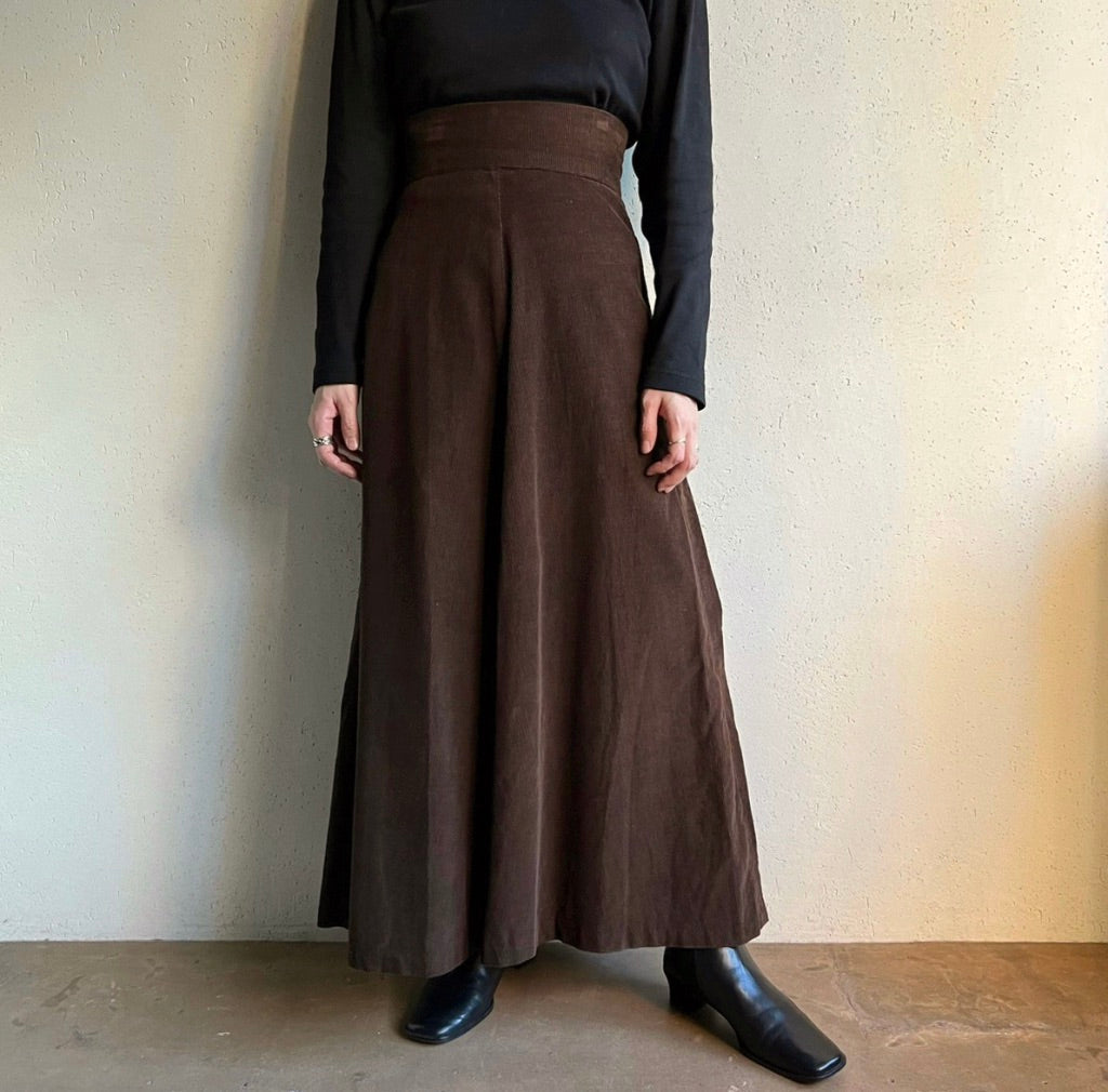 80s Corduroy Hight Waisted Skirt