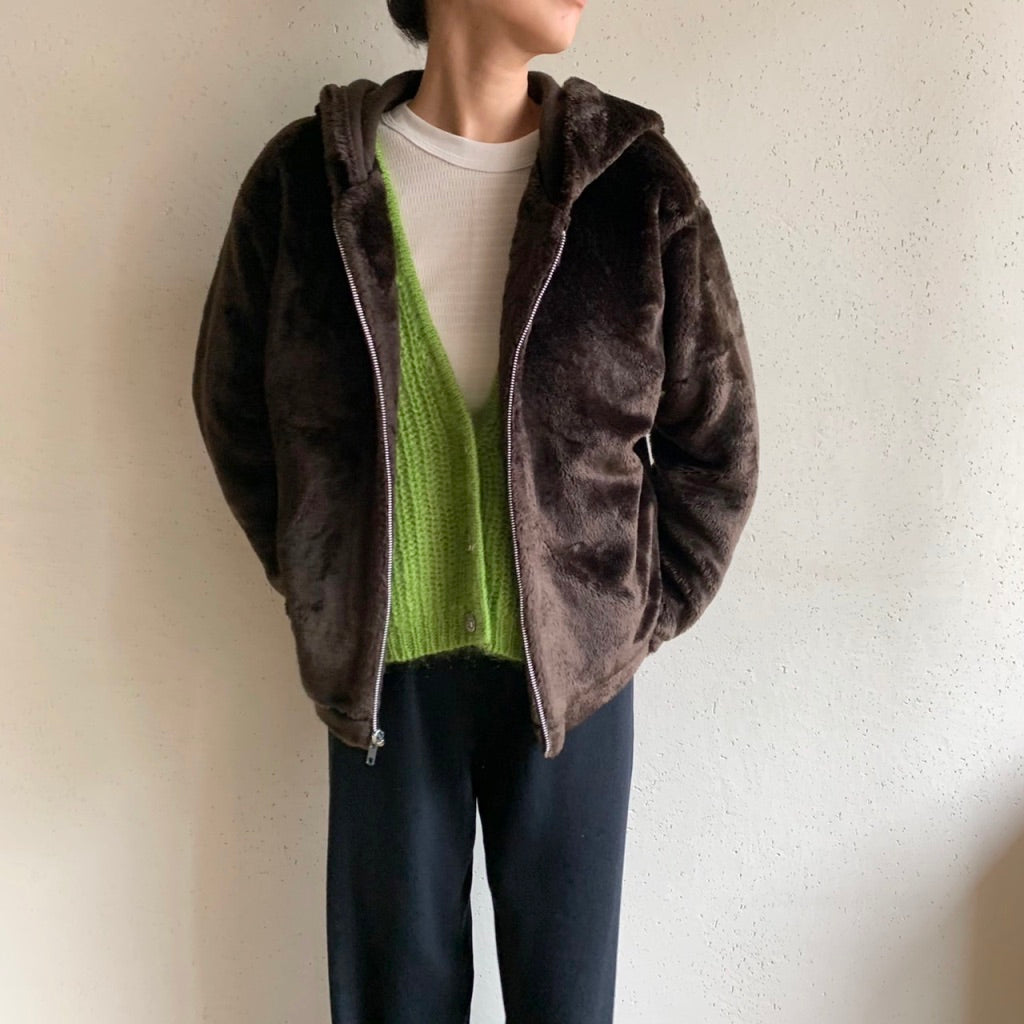 90s Hooded Boa Jacket Made in USA
