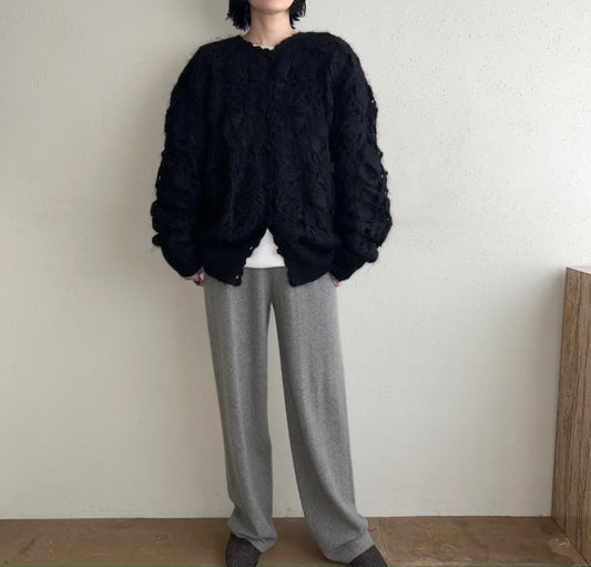 90s Mohair Black Knit Cardigan