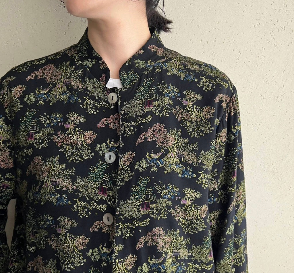 90s Asian Design Blouse Made in USA